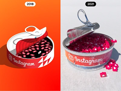 The Best Inside - Side by Side 3d brand branding cgi circular tin comment design engagement follow icon illustration instagram instagram logo like logo packaging packaging design realistic render tin