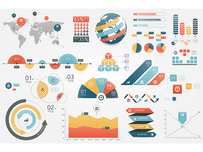 Infographic Elements (v1) business earth icons infographic infographic elements infographics infographics elements map presentation progress template visualization
