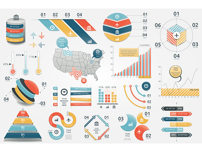 Infographic Elements (v2) business graph infographic infographic elements infographics infographics elements map presentation usa vector
