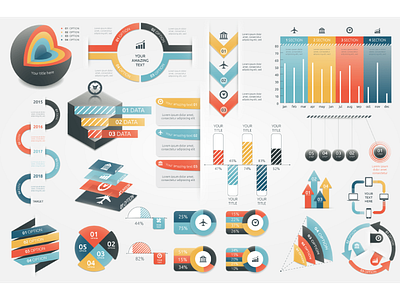 Infographic Elements (v3) business geometric infographic infographic elements infographics timeline vector web