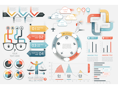 Infographic Elements (v6) graph human infographic infographic elements infographics pie presentation timeline vector