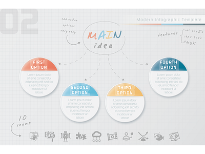 Modern Infographic Template illustrator infographic infographic template infographics modern options presentation template unique vector