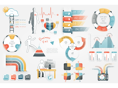 Infographic Elements (v7) business human infographic infographic elements infographics pie presentation vector