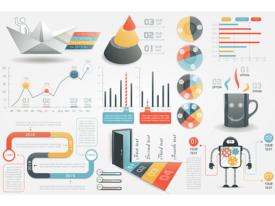 Infographic Elements (8) design graph human infographic infographic elements infographics presentation robot vector