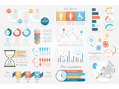 Infographic Elements (11) ai eps human infographic infographics pie presentation time timeline vector