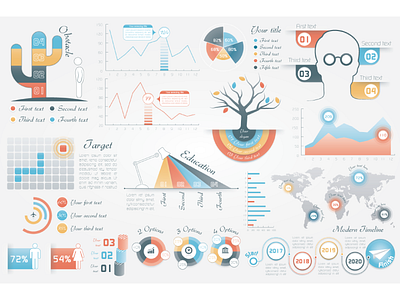 Infographic Elements (12) ai eps human infographic infographics map pie presentation time timeline vector