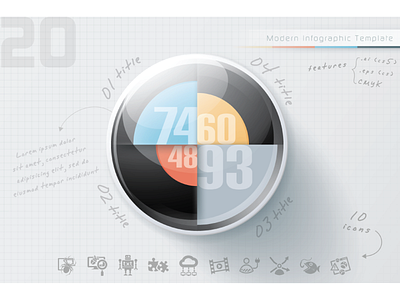 Infographic pie (4 options) business business infographic glass graph infographic modern percentage pie presentation realistic vector web