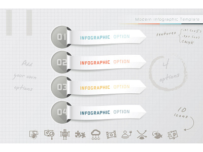 Ribbon Infographic Options adobe business infographic infographics poster presentation professional project realistic ribbon shadow unique