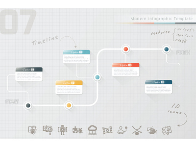 Modern Infographic Timeline business business infographic icons illustrator infographics modern presentation template timeline unique vector visualization