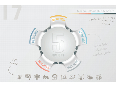 Infographic Options adobe business business infographic circle illustrator infographics modern options presentation template vector visualization