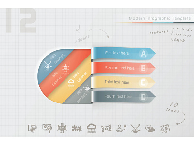 Infographic Options business business infographic icons illustrator infographic infographics modern options ribbon template vector visualization