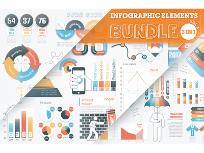 40% OFF Infographic Bundle 2d bundle design graphic illustration infographic infographic elements information vector