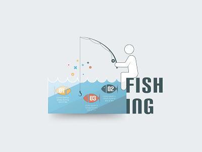 Fishing - Infographic Template abstract business fish fishing human infographic infographics realistic template vector visualization water