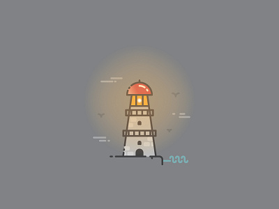 Lighthouse - Infographic Template badge building icon infographic infographics light lighthouse marine pictogram sea shore tower