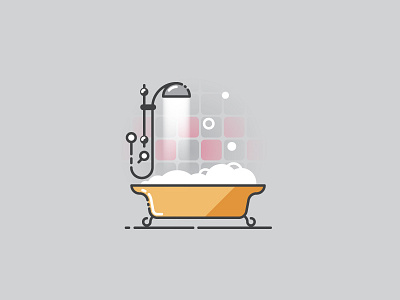 Time to have a bath - Infographic Template bath bathroom foam icon illustration illustrator infographic pictogram soap vector water