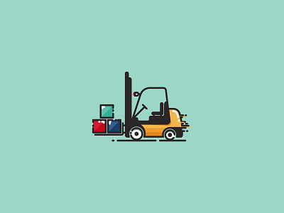 Forklift Truck - Infographic template