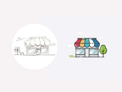 Grocery store - from sketch to result