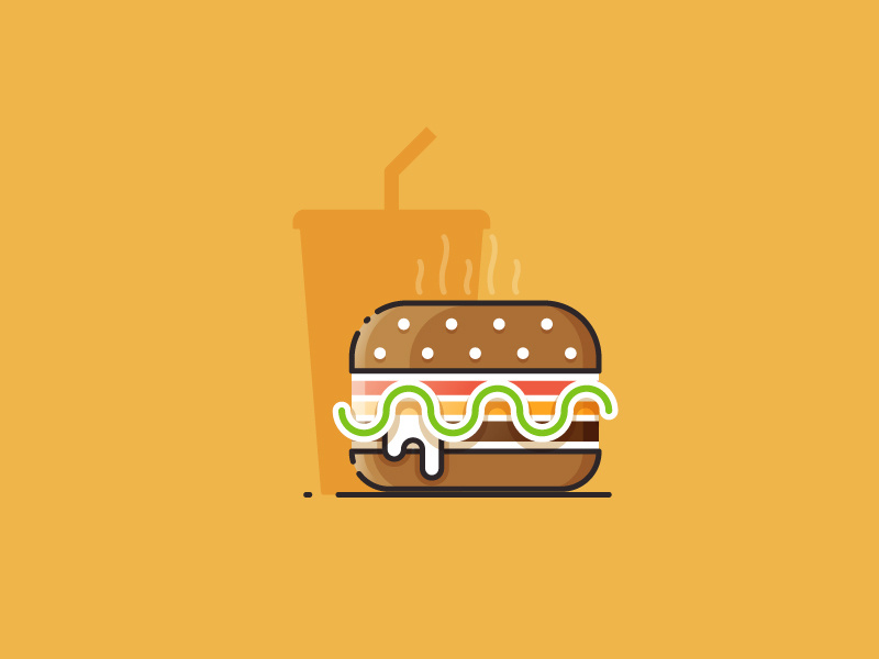 Burger - Infographic template burger cola fast food fastfood food hamburger icon infographic mcdonalds meat outline vector