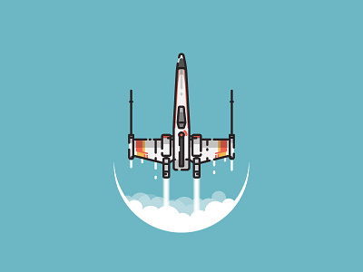 X-Wing starfighter illustration fighter icon illustration outline pictogram space star wars starfighter starwars vector x wing xwing