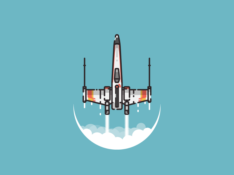 X-Wing starfighter illustration by Infographic Paradise on Dribbble