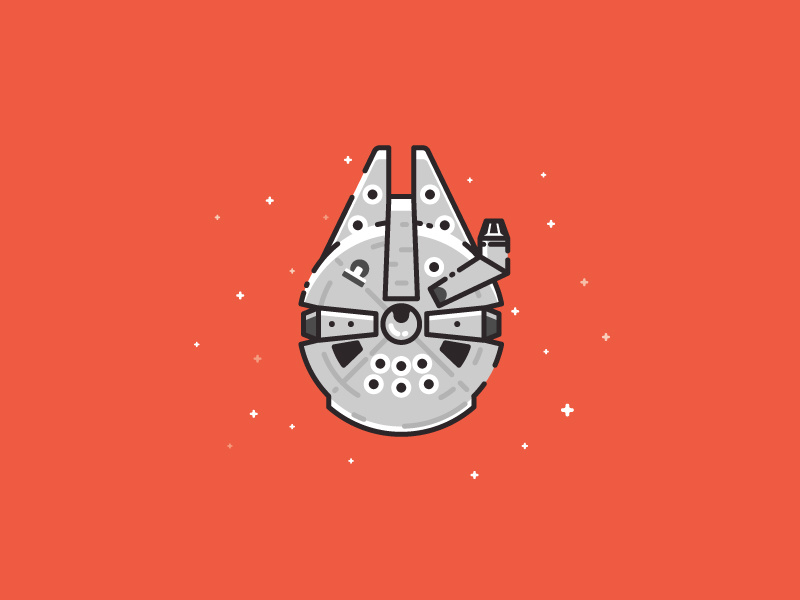 Millennium Falcon spacecraft illustration by Infographic Paradise