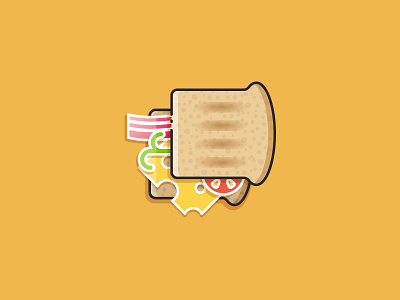 Sandwich illustration bacon bread cheese food icon illustration outline realistic sandwich tomato vector