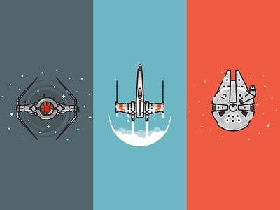 Star Wars spaceship illustrations