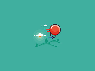 When wind is too strong - hot air balloon illustration