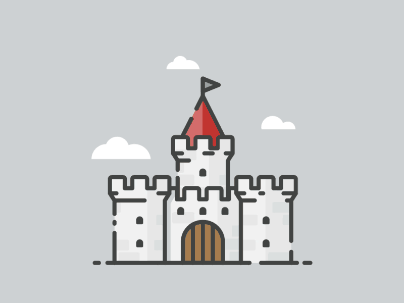Castle outline illustration (animated version) 2d 2d animation animation castle flat gif icon illustration loop motion graphic outline visualization