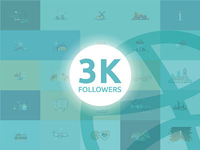 3K followers art design dribbble followers graphic graphics milestone ui vector