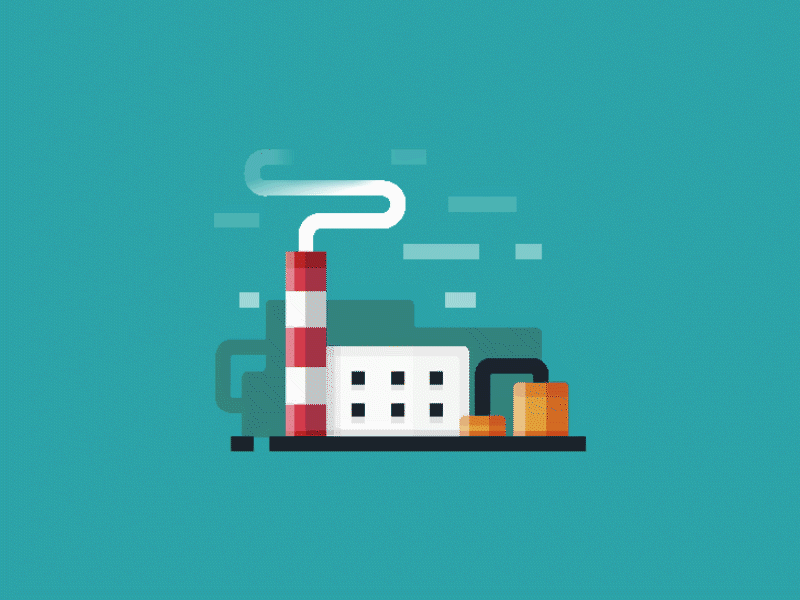 Factory - motion design 2d after effects animation clean factory flat illustration motion motion design smoke ui web