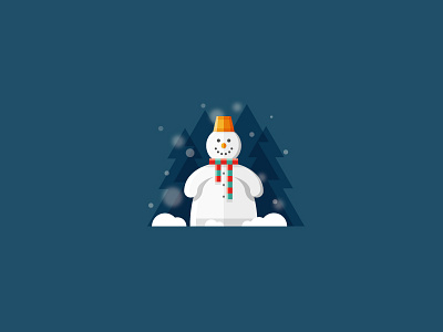 Snowman 2d christmas flat holiday illustration new year snow snowman tree ui vector xmas