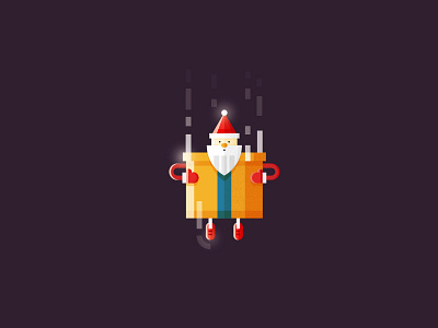 Santa Claus is coming 2d character christmas design flat gift holiday illustration santa santa claus ui xmas
