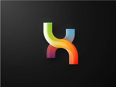 Gradient X logo clean design gradient illustration logo logo design logotype rainbow ui vector x xlogo