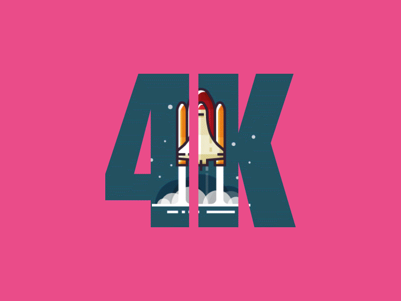 4K followers 2d 4k achievement animation art design dribbble flat gif milestone motion motion design