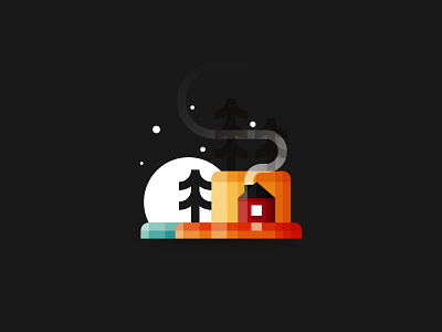 Little house - minimalist design 2d design home house icon illustration illustrator minimal minimalist nature night outdoors