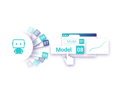 DataRobot - Easy Deployment ai automation data science datarobot deployment design illustration machine learning model vector webdesign