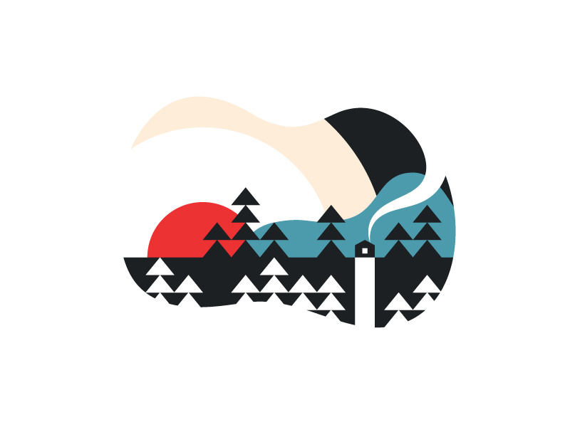 Sunset - Minimalist Outdoors illustration 2d icon illustration flat ui vector sunset minimalist art outdoors nature house