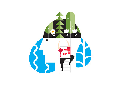 Wix Playoff: Designer's Mind abstract brain character flat graphic design icon illustration infographic paradise mind minimalist web design wix playoff