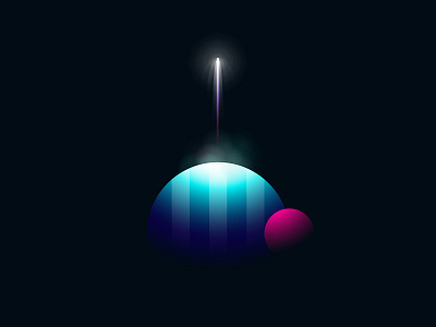 Take Off geometry glowing gradient illustration minimalist rocket space spacecraft take off universe vector