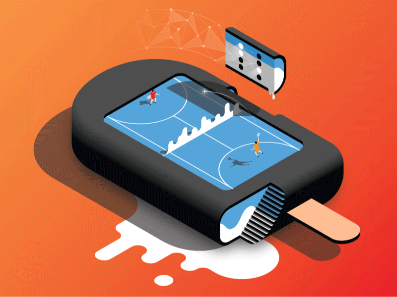 Abstract Game - From Sketch to Result tennis graphic design ice cream character sport process gif isometric vector illustration illustrator icon 2.5d design