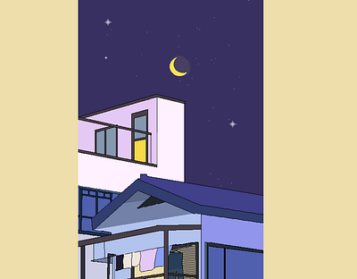 balcony view artwork balcony illustration japan japanese art pixel pixel perfect pixelart pixelartist poster poster design