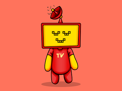 Tivia adobe illustrator artwork character illustration illustrator red tv vector