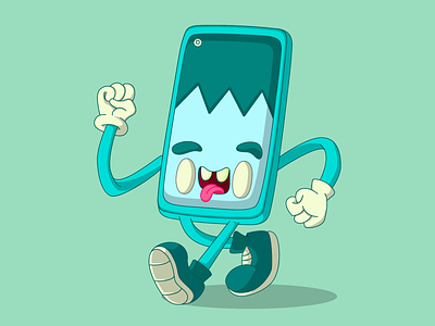 Mr. Phony adobe illustrator artwork cartoon character handphone illustration illustrator smartphone tosca vector