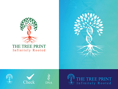 The Tree Print Logo and branding design abstract business cycle development discover discovery dna earth environment human identity invent lab logo medical people research science visual identity web