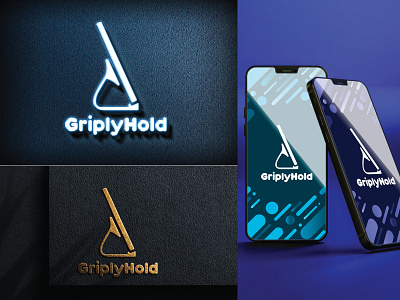 GriplyHold Logo abstract audiotech branding business charger design ecommerce electric elegant graphic logo mobile repairs vector