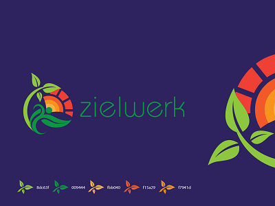 Zielwerk Logo earth element food green health healthy herbal hotel leaf life natural nature organic round sky spa stone tree villa water