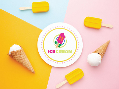 ICECREAM agency brand branding business child food cold company concept corporate design editable exclusive food free font free resizeble fruit green ice cream icecream logo