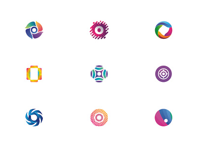 LOGO Alphabet: letter O arrow branding business camera circle colorful design elegant letter logo o photo photography print ready printing shutter spiral touch vector