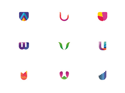 LOGO Alphabet: letter U 2d app bold brand branding business clean colorful corporate corporate logo creative letter logo logotype modern polygon professional simple software strong